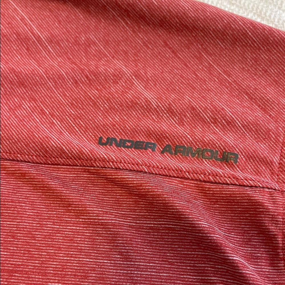 Under Armour Men's L Heathered Red Polo Shirt Short Sleeve - Picture 7 of 11